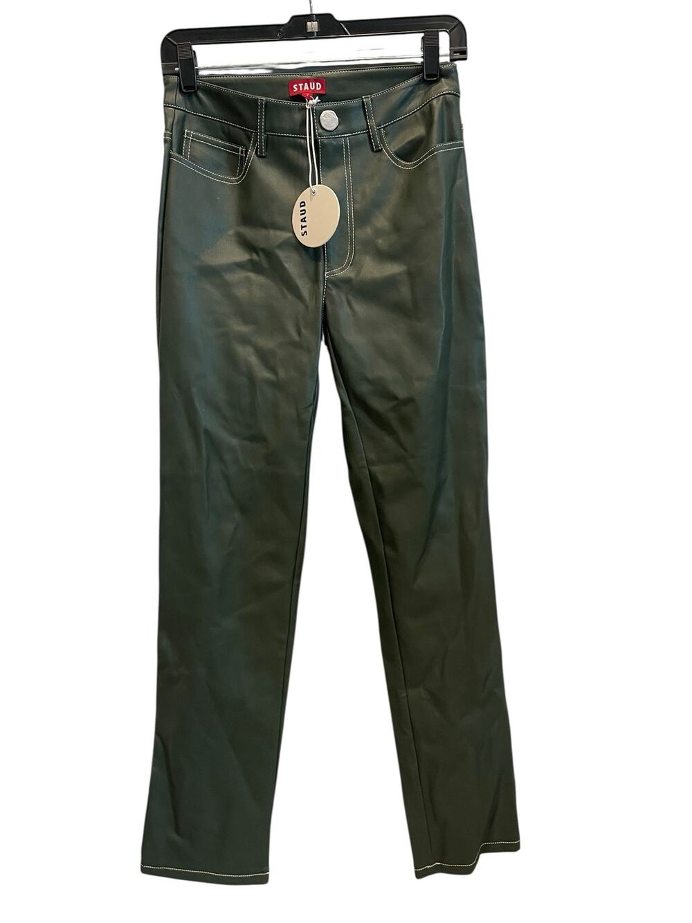 STAUD Elliot vegan leather straight-leg pants bc 2 NWT